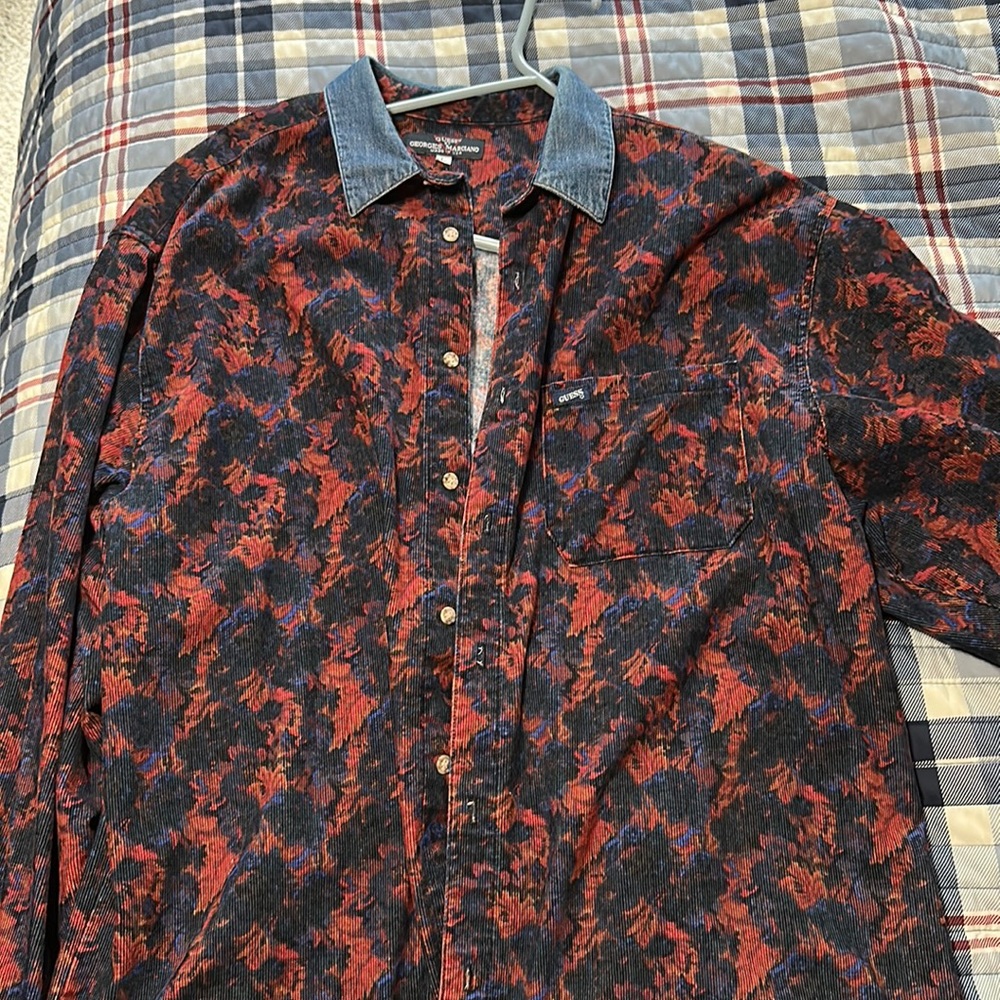 Guess floral button up shirt